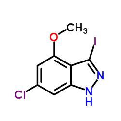 6-Chloro-3-iodo-4-methoxy-1H-indazole结构式
