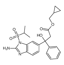 1-Isopropylsulfonyl-2-amino-6-(α-hydroxy-α-cyclopropylmethoxycarbonylmethylbenzyl)benzimidazole结构式