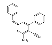 2-amino-4-phenyl-6-phenyliminothiopyran-3-carbonitrile Structure