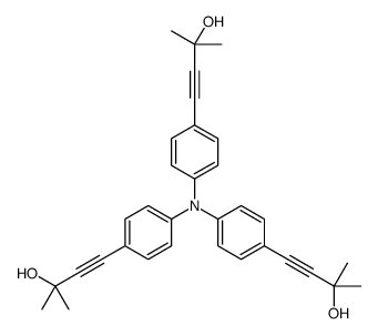 4-[4-[4-(3-hydroxy-3-methylbut-1-ynyl)-N-[4-(3-hydroxy-3-methylbut-1-ynyl)phenyl]anilino]phenyl]-2-methylbut-3-yn-2-ol Structure