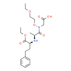 2-[[(2S)-2-[[(1S)-1-ethoxycarbonyl-3-phenyl-propyl]amino]propanoyl]-(2-ethoxyethoxy)amino]acetic acid Structure