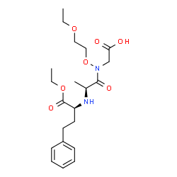 2-[[(2S)-2-[[(1S)-1-ethoxycarbonyl-3-phenyl-propyl]amino]propanoyl]-(2-ethoxyethoxy)amino]acetic acid structure