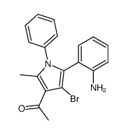 3-acetyl-5-(2-aminophenyl)-4-bromo-2-methyl-1-phenylpyrrole结构式