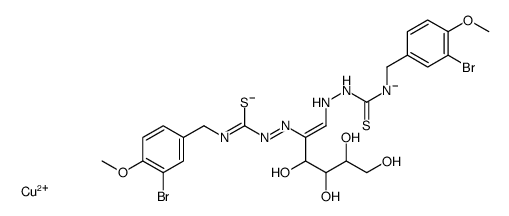 copper,(3-bromo-4-methoxyphenyl)methylcarbamothioyl-[[(1Z)-1-[(3-bromo-4-methoxyphenyl)methylcarbamothioylazanidylimino]-3,4,5,6-tetrahydroxyhexan-2-ylidene]amino]azanide结构式