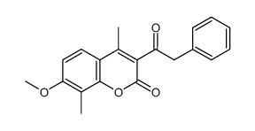 7-methoxy-4,8-dimethyl-3-phenylacetyl-2H-chromen-2-one结构式