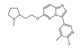 3-(6-fluoro-5-methyl-pyridin-3-yl)-6-[2-(1-methyl-pyrrolidin-2-yl)-ethoxy]-imidazo[1,2-b]pyridazine结构式