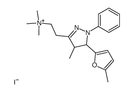 1-Phenyl-4-methyl-3-(2-dimethylamino-aethyl)-5-<5-methyl-furyl-(2)>-Δ2-pyrazolin-iodmethylat Structure