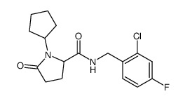 N-[(2-chloro-4-fluorophenyl)methyl]-1-cyclopentyl-5-oxoprolinamide Structure
