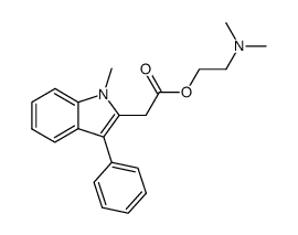(1-methyl-3-phenyl-indol-2-yl)-acetic acid-(2-dimethylamino-ethyl ester)结构式