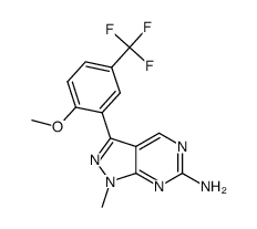 3-(2-methoxy-5-trifluoromethyl-phenyl)-1-methyl-1H-pyrazolo[3,4-d]pyrimidin-6-ylamine结构式