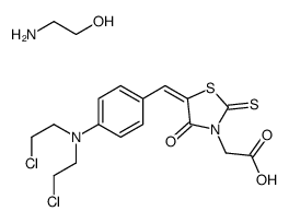 2-aminoethanol,2-[(5E)-5-[[4-[bis(2-chloroethyl)amino]phenyl]methylidene]-4-oxo-2-sulfanylidene-1,3-thiazolidin-3-yl]acetic acid结构式