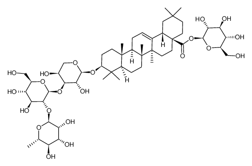 oleanolic acid 28-O-β-D-glucopyranoside 3-O-2)-O-β-D-glucopyranosyl-(1->3)-α-L-arabinopyranoside>结构式