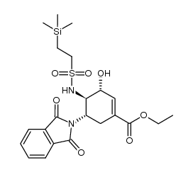 (3R,4R,5S)-ethyl 5-(1,3-dioxoisoindolin-2-yl)-3-hydroxy-4-(2-(trimethylsilyl)ethylsulfonamido)cyclohex-1-enecarboxylate Structure