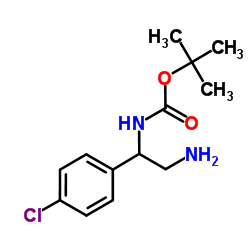 2-Methyl-2-propanyl [2-amino-1-(4-chlorophenyl)ethyl]carbamate结构式