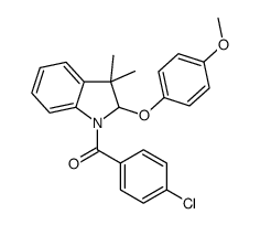 (4-chlorophenyl)-[2-(4-methoxyphenoxy)-3,3-dimethyl-2H-indol-1-yl]methanone结构式