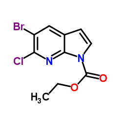 Ethyl 5-bromo-6-chloro-1H-pyrrolo[2,3-b]pyridine-1-carboxylate structure