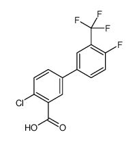 2-chloro-5-[4-fluoro-3-(trifluoromethyl)phenyl]benzoic acid结构式