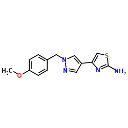4-[1-(4-Methoxybenzyl)-1H-pyrazol-4-yl]-1,3-thiazol-2-amine结构式