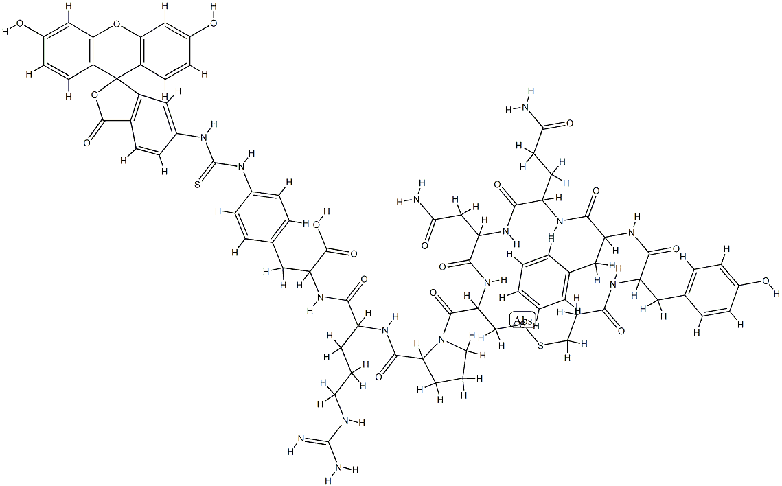 vasotocin, 1-(beta-mercaptopropionic acid)-8-Arg-9-(4-aminofluoresceinyl-Phe)- picture