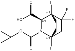 (1R,3R,4R)-REL-2-BOC-5,5-二氟-2-氮杂双环[2.2.2]辛烷-3-羧酸结构式