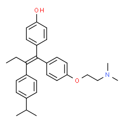 2-(4-(1-(4-hydroxyphenyl)-2-(4-isopropylphenyl)-1-butenyl)phenoxy)-N,N-dimethylethylamine Structure