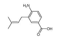 Benzoic acid, 4-amino-3-(3-methyl-2-butenyl)- (9CI) Structure