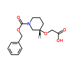 ({(3S)-1-[(Benzyloxy)carbonyl]-3-piperidinyl}oxy)acetic acid结构式