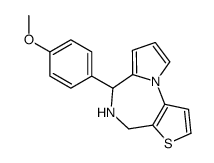 5,6-Dihydro-6-(4-methoxyphenyl)-4H-pyrrolo(1,2-a)thieno(2,3-f)(1,4)diazepine结构式