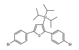 2,5-bis(4-bromophenyl)-3-(triisopropylsilyl)thiophene结构式