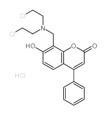 2H-1-Benzopyran-2-one,8-[[bis(2-chloroethyl)amino]methyl]-7-hydroxy-4-phenyl-, hydrochloride (1:1) picture