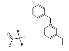 1-benzyl-3-ethyl-5,6-dihydropyridinium trifluoroacetate结构式