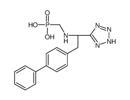 [[(1S)-2-(4-phenylphenyl)-1-(2H-tetrazol-5-yl)ethyl]amino]methylphosphonic acid Structure