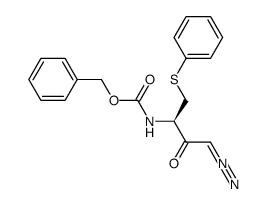 ((R)-3-Diazo-2-oxo-1-phenylsulfanylmethyl-propyl)-carbamic acid benzyl ester Structure