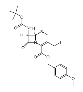 4-methoxybenzyl 7β-t-butoxycarbonylamino-3-iodomethyl-3-cephemcarboxylate Structure