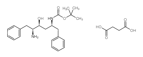 [2S,3S,5S]-2-Amino-3-hydroxy-5-tert-butyloxycarbonylamino-1,6-diphenylhexane succinate salt Structure