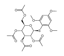2',4',6'-Trimethoxyphenyl 2,3,4,6-tetra-O-acetyl-1-thio-β-D-glucopyranoside结构式