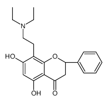 (2S)-8-(2-diethylaminoethyl)-5,7-dihydroxy-2-phenyl-chroman-4-one structure