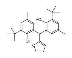 2-tert-butyl-6-[(3-tert-butyl-2-hydroxy-5-methylphenyl)-(furan-2-yl)methyl]-4-methylphenol结构式