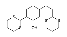 2-(1,3-dithian-2-yl)-5-[2-(1,3-dithian-2-yl)ethyl]cyclohexan-1-ol Structure