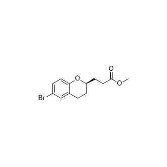 (R)-3-(6-溴色满-2-烷基)丙酸甲酯结构式