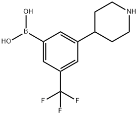 3-Trifluoromethyl-5-(piperidin-4-yl)phenylboronic acid结构式