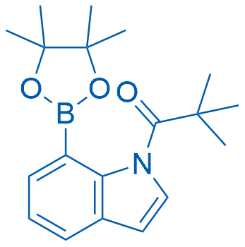 2,2-Dimethyl-1-(7-(4,4,5,5-tetramethyl-1,3,2-dioxaborolan-2-yl)-1H-indol-1-yl)propan-1-one Structure