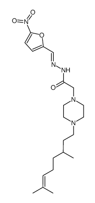 N'-[(5-Nitrofuran-2-yl)methylene]-4-(3,7-dimethyl-6-octenyl)-1-piperazineacetic acid hydrazide Structure