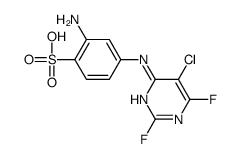 2-amino-4-[(5-chloro-2,6-difluoro-4-pyrimidinyl)amino]benzenesulphonic acid structure