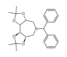 4H-Bis1,3dioxolo4,5-c:4,5-eazepine, 5-(diphenylmethyl)hexahydro-2,2,8,8-tetramethyl-, (3aR,6aR,9aR,9bR)-结构式