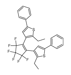 1,2-bis(2-ethyl-5-phenyl-3-thienyl)perfluorocyclopentane结构式