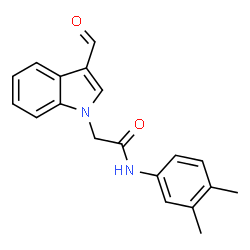 N-(3,4-DIMETHYL-PHENYL)-2-(3-FORMYL-INDOL-1-YL)-ACETAMIDE结构式