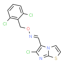 6-CHLOROIMIDAZO[2,1-B][1,3]THIAZOLE-5-CARBALDEHYDE O-(2,6-DICHLOROBENZYL)OXIME结构式