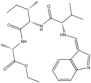 N-(1H-Indol-3-ylmethylene)-L-Val-L-Ile-L-Ala-OEt结构式