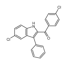 (4-chlorophenyl)(5-chloro-3-phenyl-1H-2-indolyl)methanone结构式